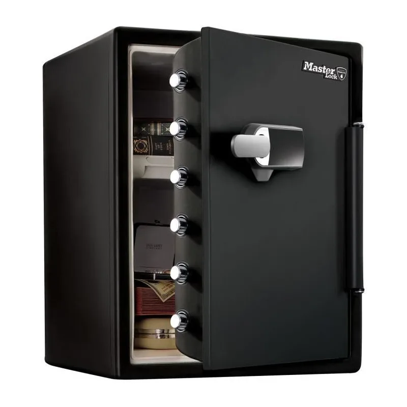 Master lock coffre-fort ignifugé et résistant a l'eau (code tactile + alarme) 56,5 l
