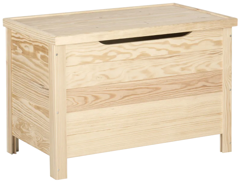 Banco-baúl de madera pino para interior astigarraga 70 x 48 x 40 cm y capacidad de 85 l