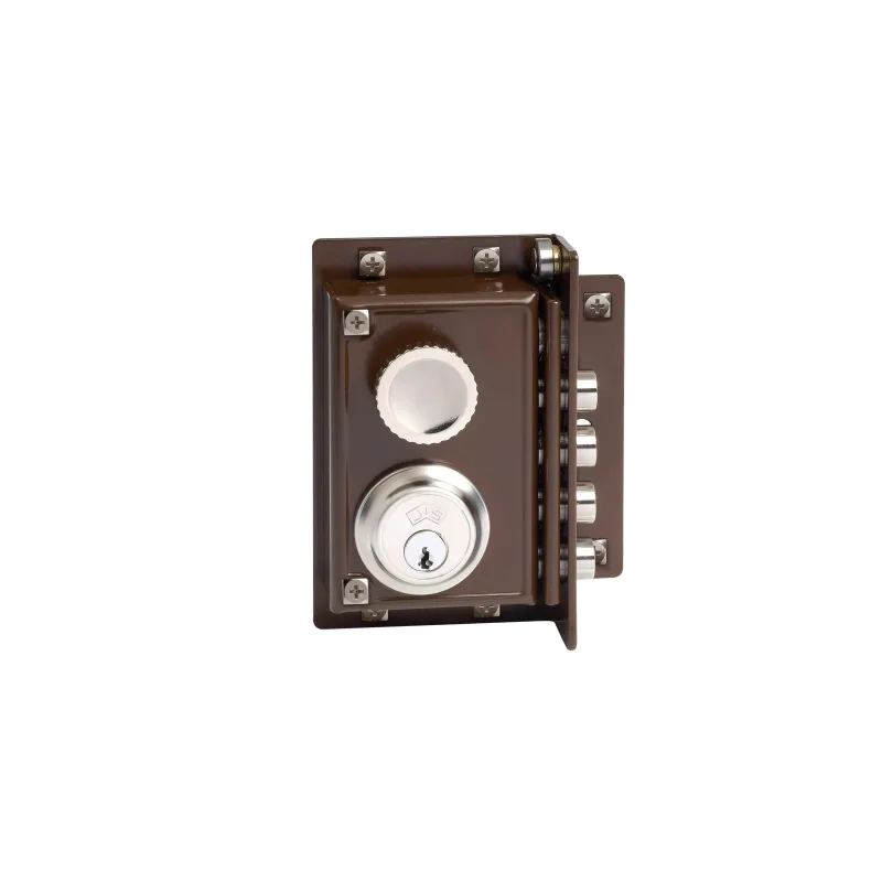 Cerradura de sobreponer de 88 mm de caja y mm de entrada marrón