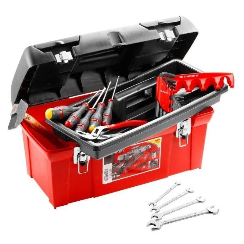 Caja de herramientas de plástico + 18 herramientas facom tbx1m.pg