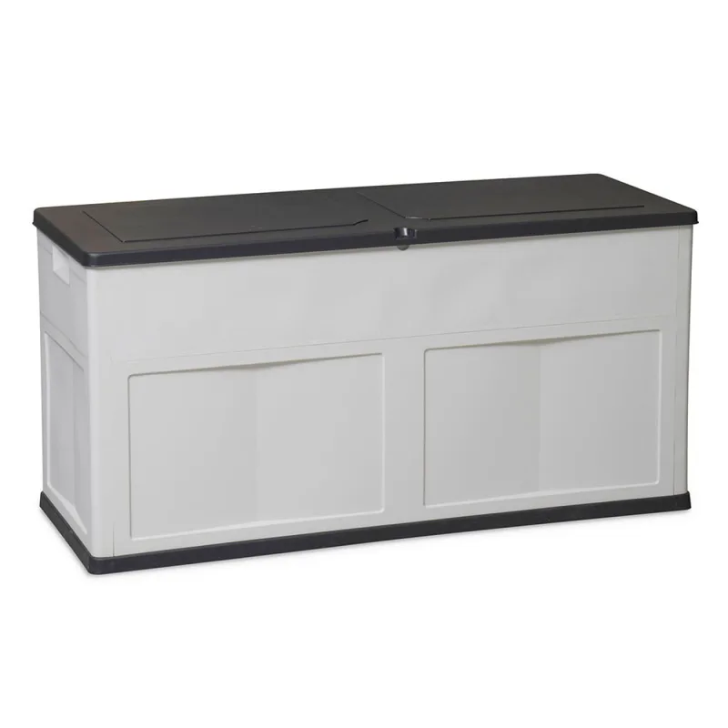 Baúl de jardín - gris/negro basalto - 119x46x60 cm