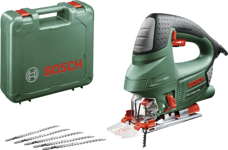 Sierra calar con cable bosch pst 9500 650 w + 5 hojas y maletín