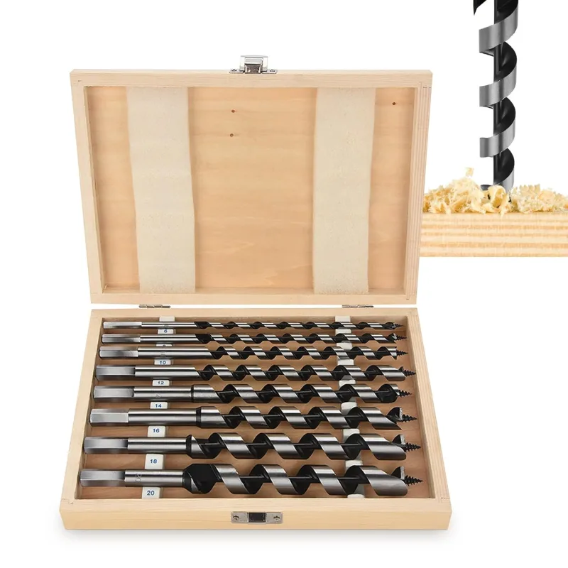 Juego de 8 brocas helicoidales para trabajar la madera, juego de brocas helicoidales para trabajar la madera