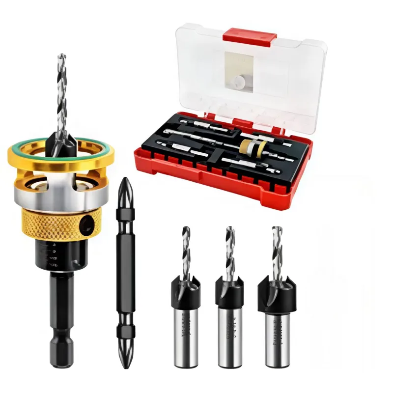 Brocas para chaflán de carburo - tope ajustable - hss (3,2mm/3,6mm/4mm/4,4mm/4,8mm) - para madera/plástico - vástago hexagonal rápido