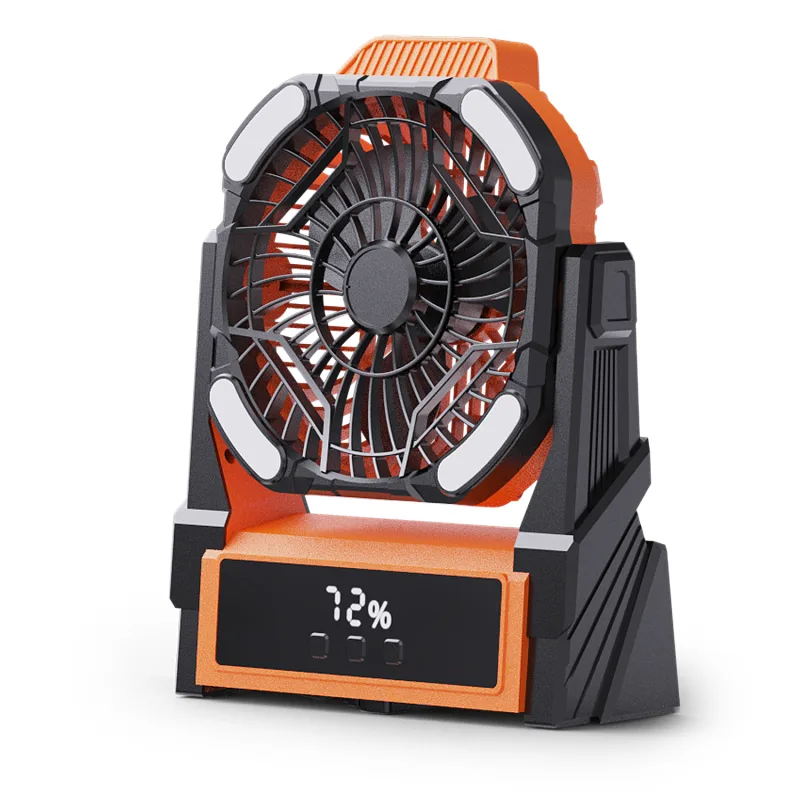 Ventilador a16 con motor sin escobillas, led con 32 luces, 4 velocidades, 3 niveles de luz y temporizador. ángulo ajustable de 90º con gancho.