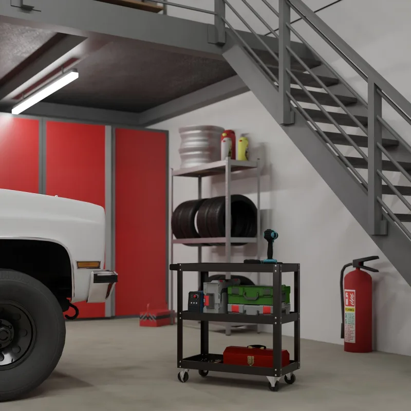 Carro de taller con 3 estantes