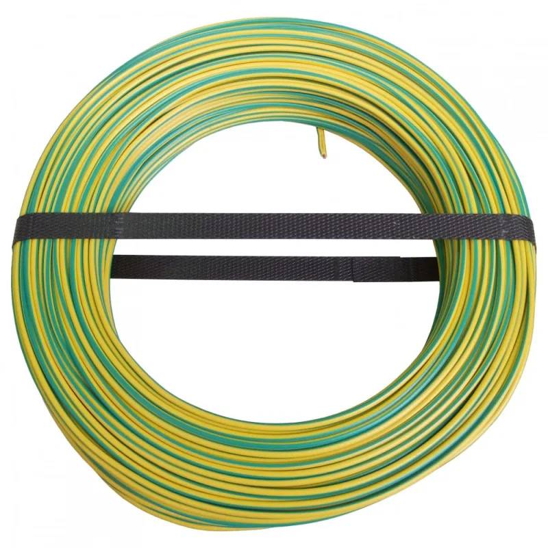 Cable eléctrico 2,5 mm² h07vu l.100 m, verde / amarillo