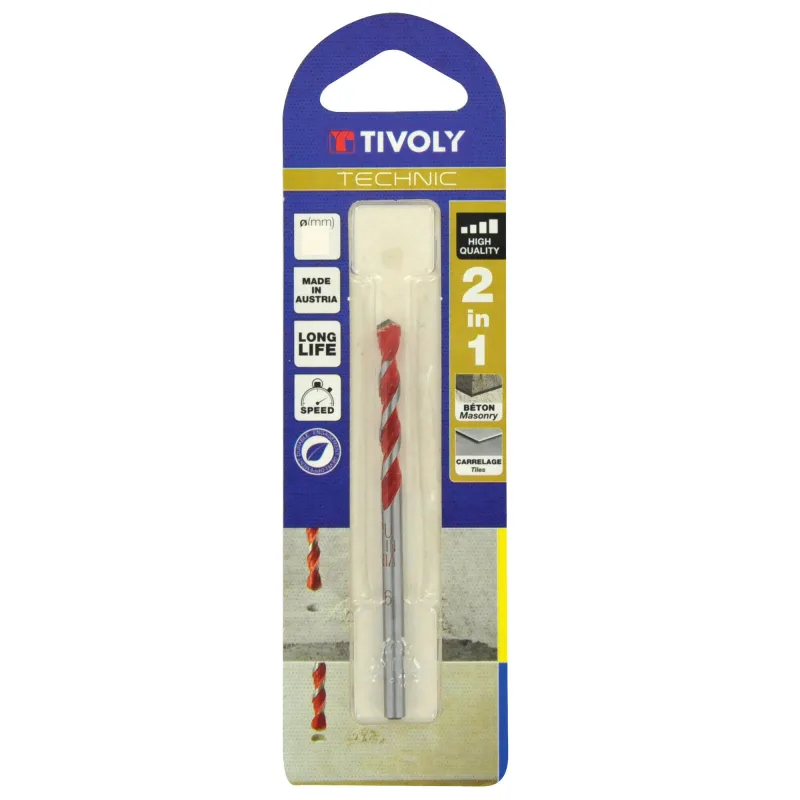 Broca tivoly 2 en 1 hormigón/azulejo 10mm
