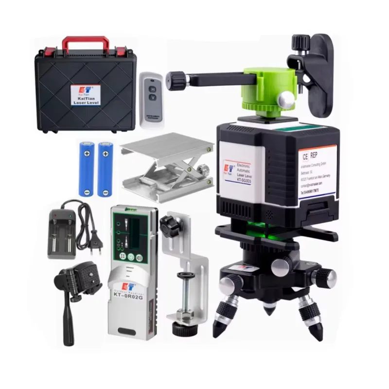 Nivel láser autonivelante, 360°, con soporte magnético, 12 líneas, ideal para decoración del hogar y diseño de interiores (2 pilas) - moorle