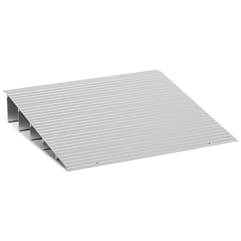 Rampa de umbral de puerta de aluminio, adaptada para sillas de ruedas, con una capacidad máxima de 360 kg y una altura de 12.7 cm