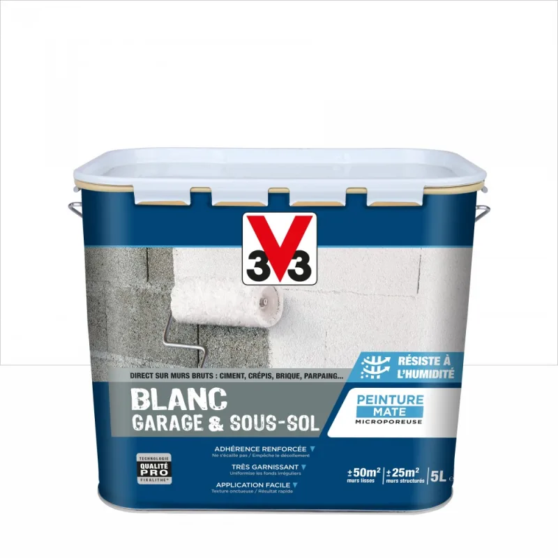 Pintura de pared v33 garage&sotano blanco mate, 5 l