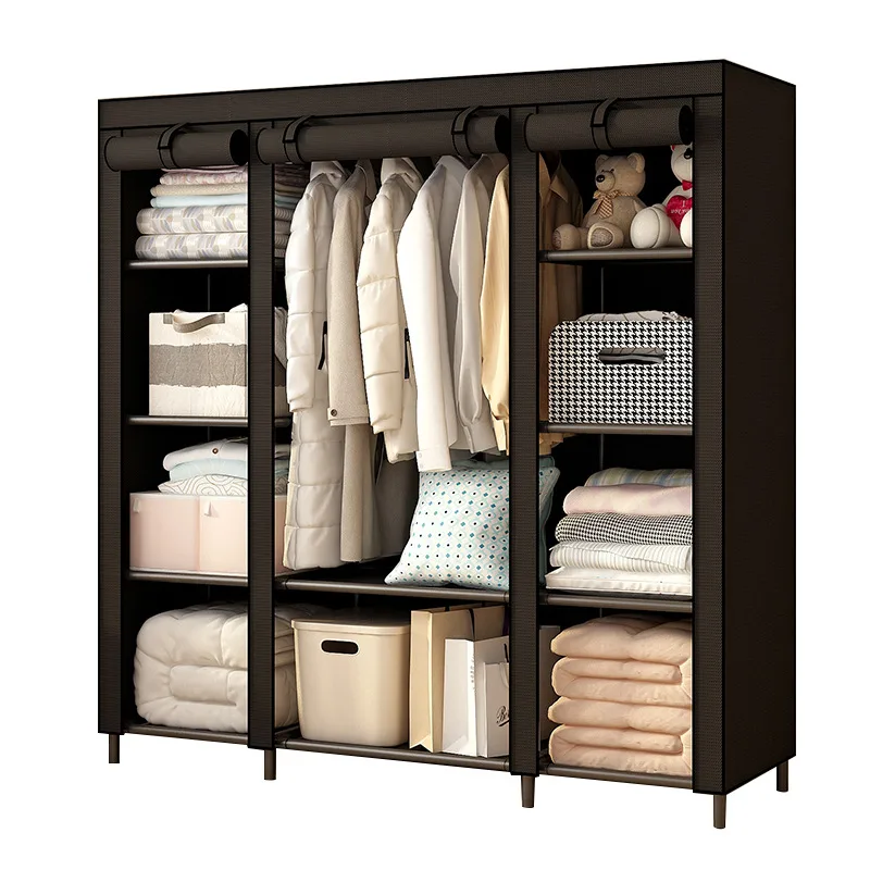 Autrucker armario multifuncional negro, de estilo sencillo, perfecto para el dormitorio y la sala de estar.