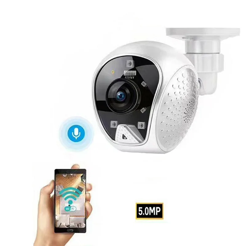 Cámara wifi h265 de 5 mp con control remoto, alarma por voz y visión nocturna e-s23