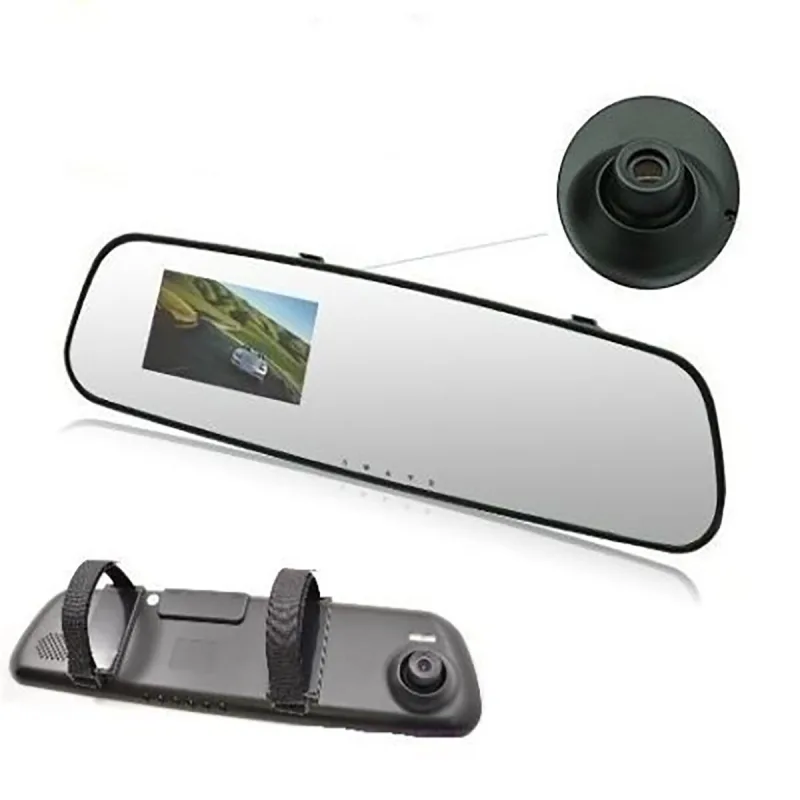 Monitor de espejo retrovisor dvr grabadora de video cámara de coche tf