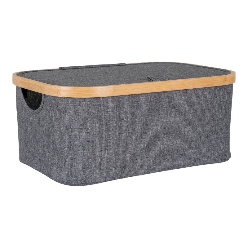 Caja de almacenaje noto,poliéster,gris,kendra home