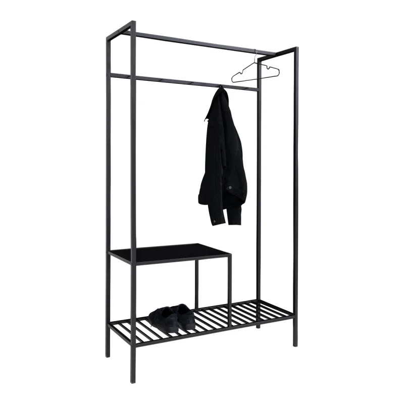 Perchero de suelo vita,metal,negro,kendra home