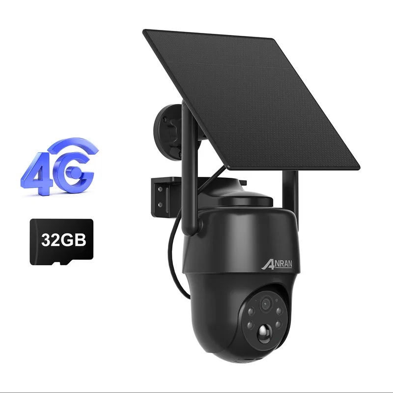 Cámara de vigilancia exteri 4g lte + panel solar,2k cámara exterior inalámbrica a batería,360° ptz,audio bidireccional anran g1 blanco