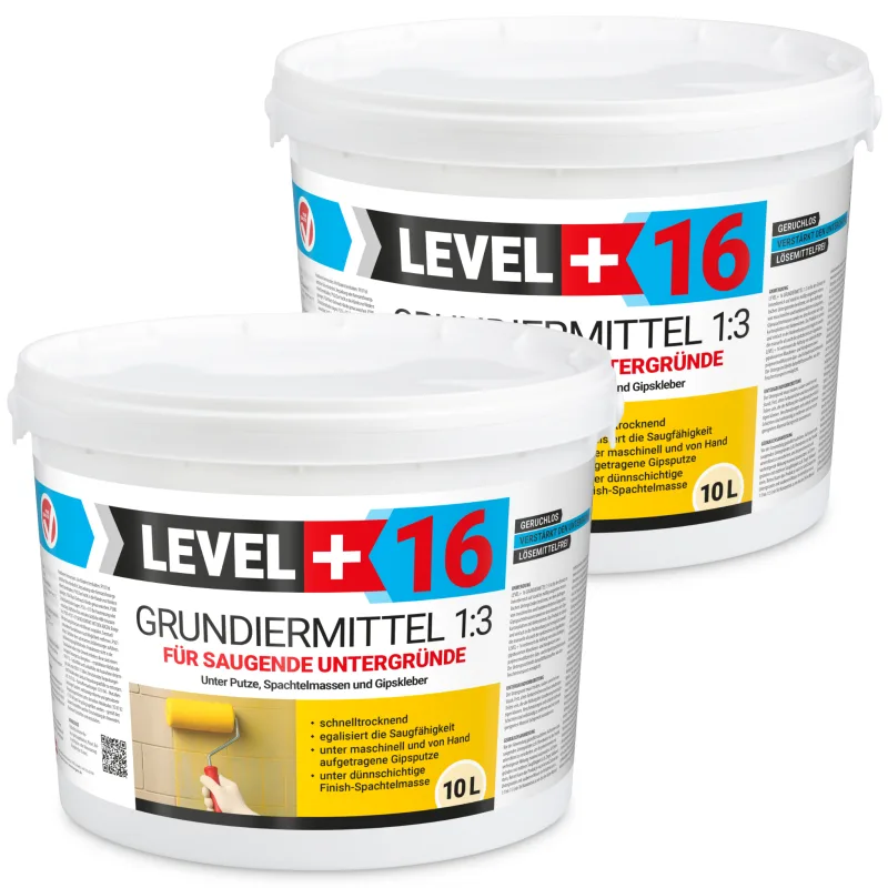 Imprimación 1:3 para interiores bajo enlucidos de yeso polímero niveladores l+16 - 2x10l