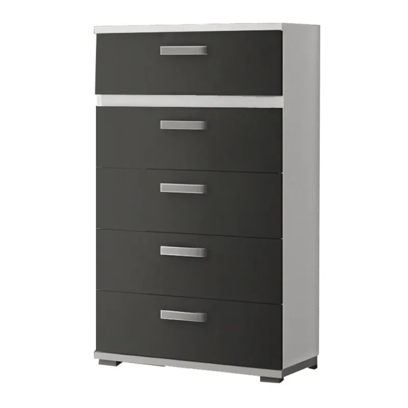 Sinfonier 5 cajones carmen blanco grafito 60 x 109.4 x 39.6 cm