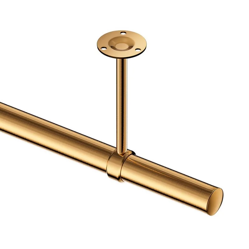 Lollanda tendedero de techo/pared, perchero para armario, instalación con taladro (1 juego - dorado - 250 cm - con 3 barras)