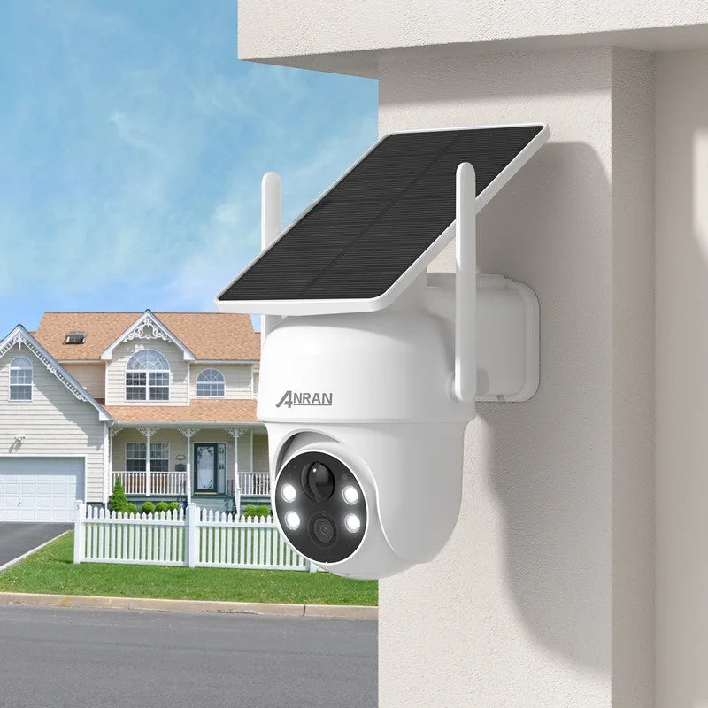 Cámara de vigilancia wifi exterior 3mp,visión nocturna a color hasta 30 m,audio bidireccional,panel solar integrado,detección de personas