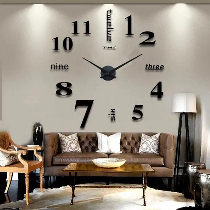 Reloj de pared autoadhesivo - decoración de pared - reloj grande - inspirador - moderno - analógico