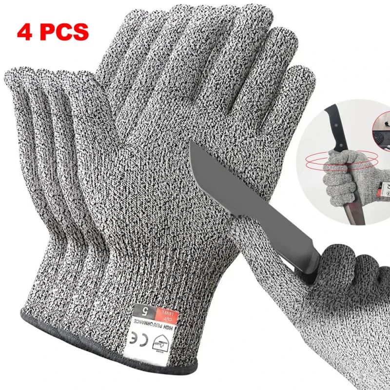 Guantes de seguridad resistentes a cortes de nivel 5, de alta resistencia, para la industria, la cocina y la jardinería, talla xl.