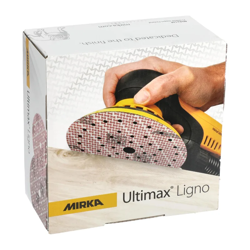 Mirka ultimax ligno ø 150mm discos de lija cierre adhesivo multifit / grano 60 / 50 piezas / multiperforación / para lijar superficies de madera