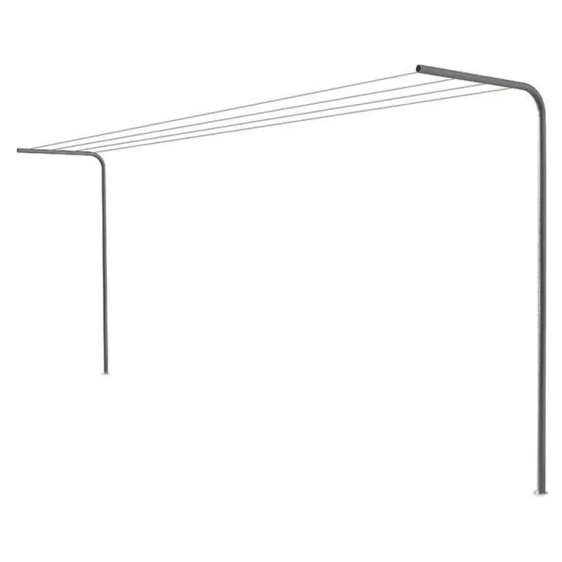 Tendedero de exterior fijo andrys, plateado, 220 cm de alto (cuerda no incluida)