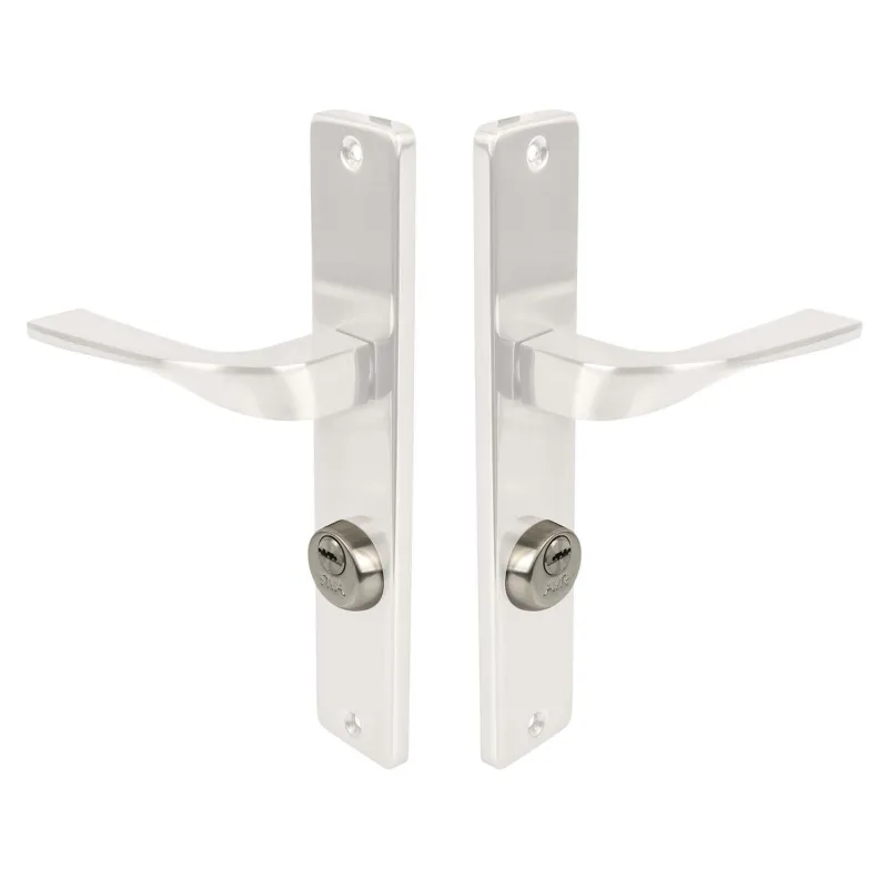 Cilindro-cilindro níquel satinado para manillas con placa. convierte una habitación en estancia privada.