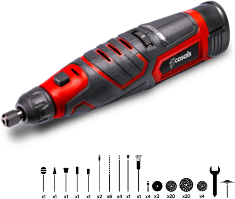 Herramienta multiusos rotativa casals sin cable 12v | 2ah| 500-25000rpm