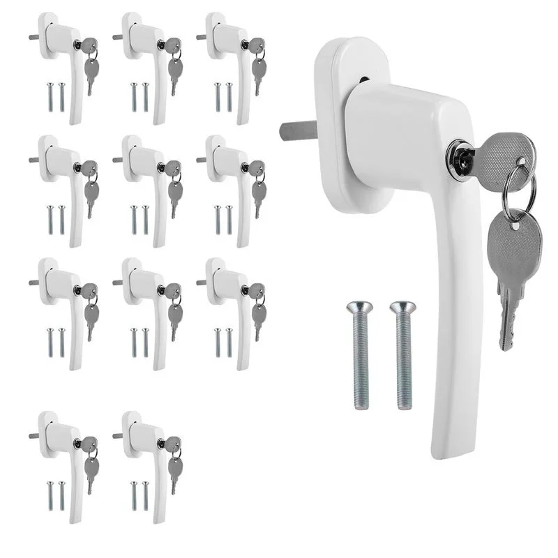 Manilla de ventana de aluminio con cierre idéntico ventana oliva con cerradura llave blanca 12x