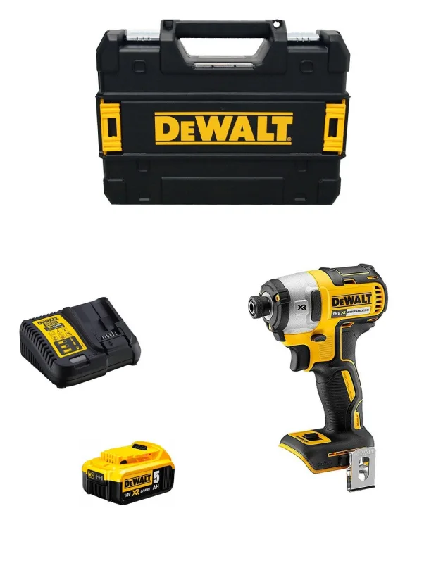 Atornillador de impacto dewalt dcf887p1 (1 x 5,0 ah + dcb115 + tstak ii)