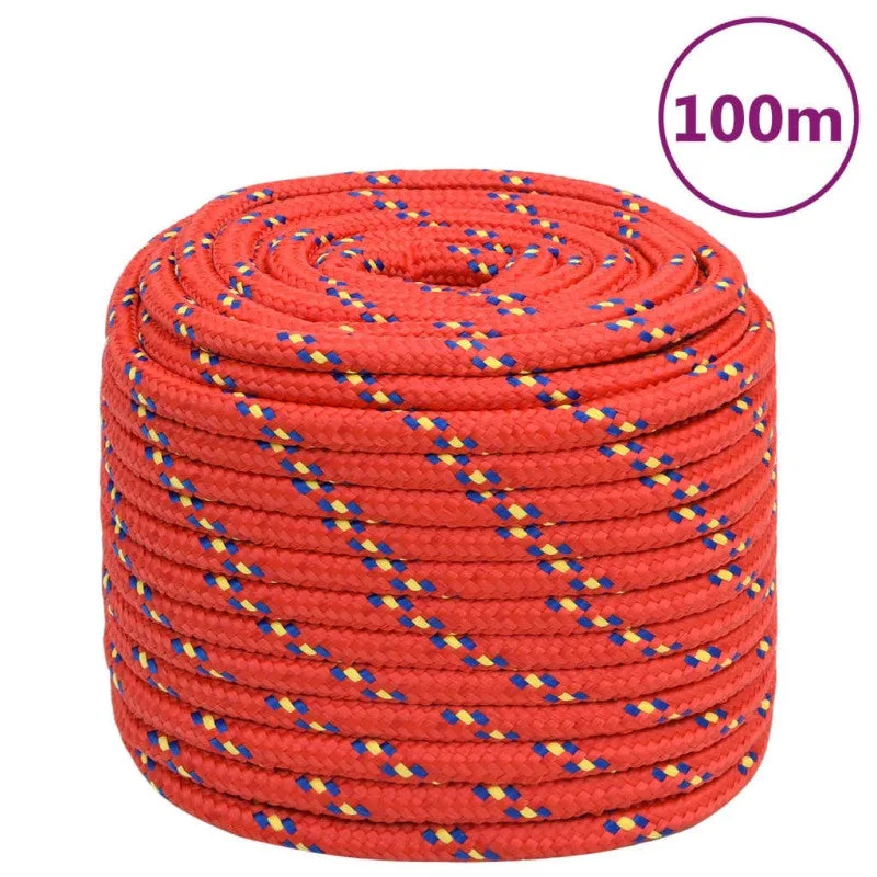 Cuerda roja de polipropileno de 16 mm y 100 m