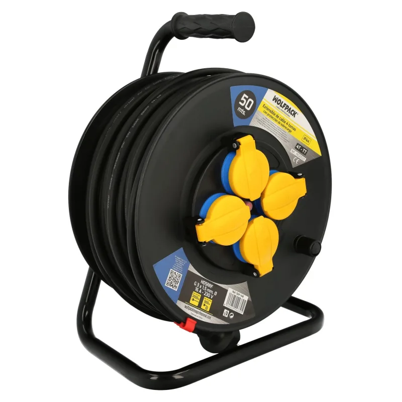 Extensible industrial 50 metros protección ip44 con tapas