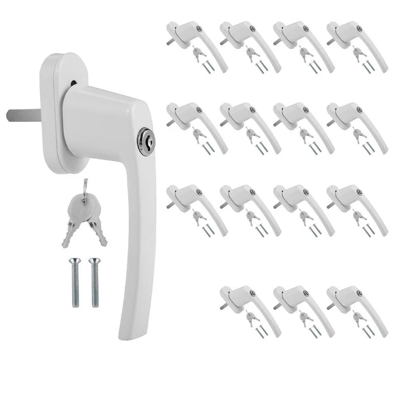 Manilla con cerradura pomo para balcón manilla para puerta de balcón 35 mm alu blanco 16x