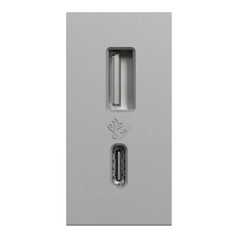 Enchufe 1 módulo usb a+c schneider new unica blanco