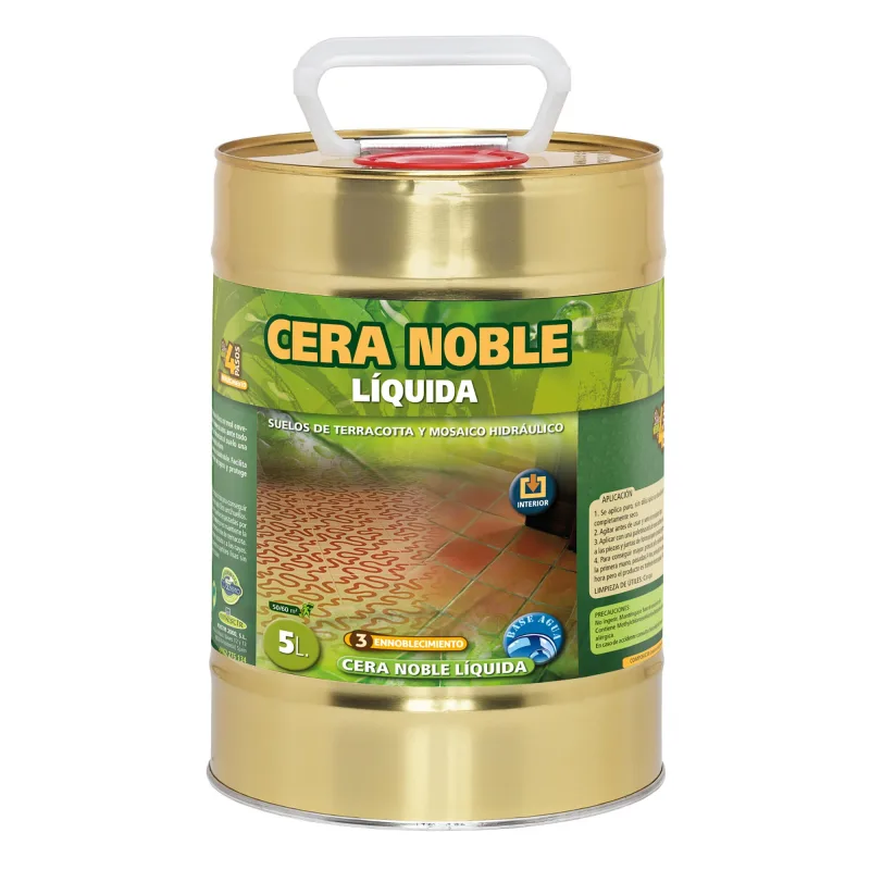 Cera noble liquida brillo suelos terracota y cemento en interior monestir 5l