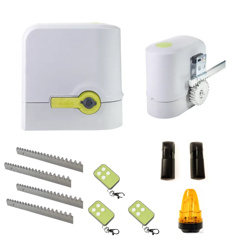 Motor puerta corredera kit completo garaje 800 kg cancela automatica 3 mandos a distancia fotocelula luz y 4 metros de cremallera. compact 800 motic