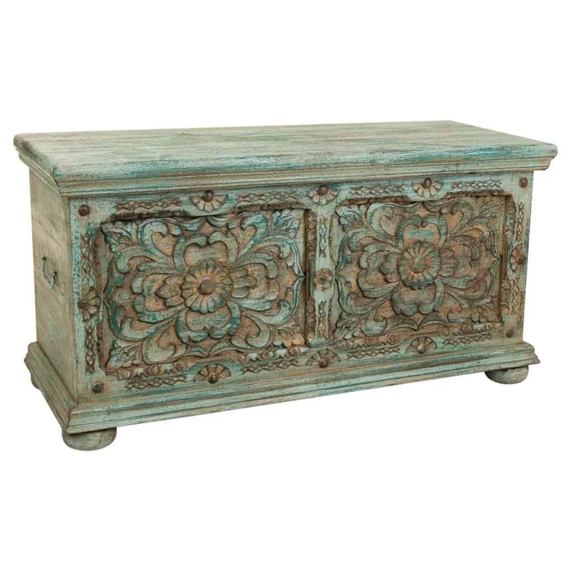 Arcón de madera 101x40x47h cm