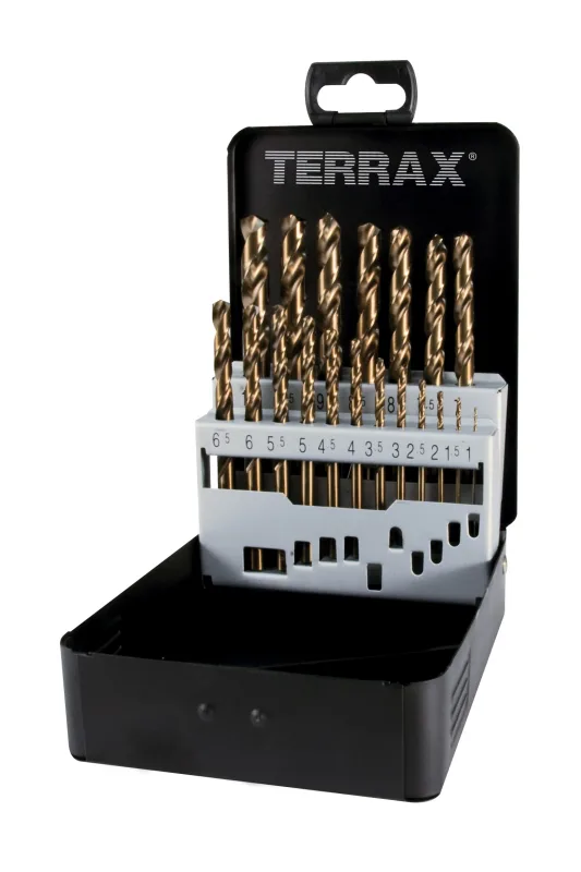 Juegos de 25 brocas din 338 tipo n hss-co 5 rectificadas terrax a215215