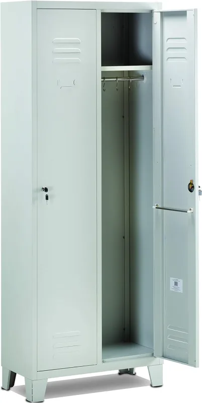 Garden friend a1844012 armadietto spogliatoio 2 posti misure h 180 x 33 x 68,5 cm, grigio