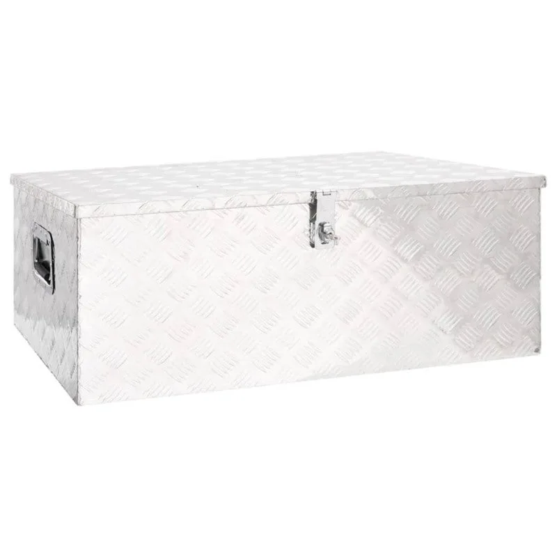 Caja de almacenaje de aluminio plateado 100x55x37 cm vidaxl