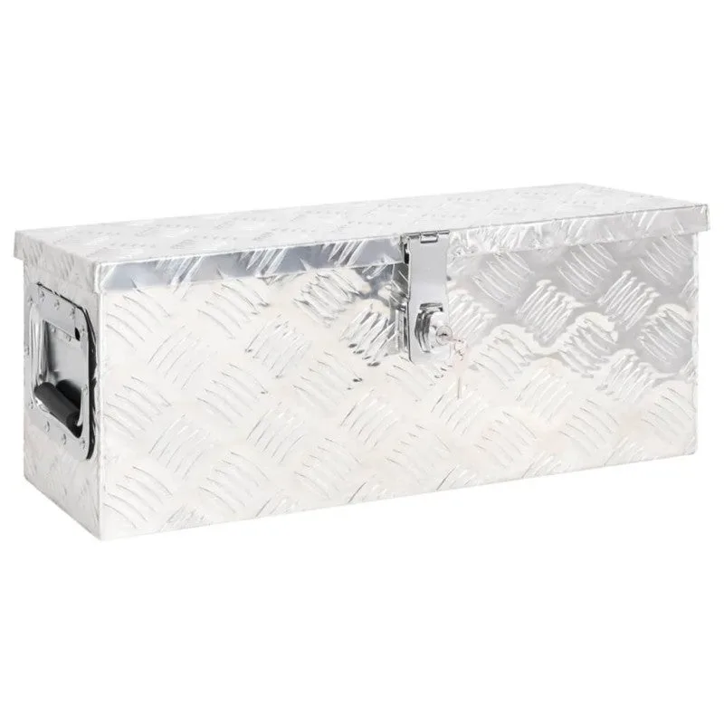 Caja de almacenaje de aluminio plateado 60x23,5x23 cm vidaxl