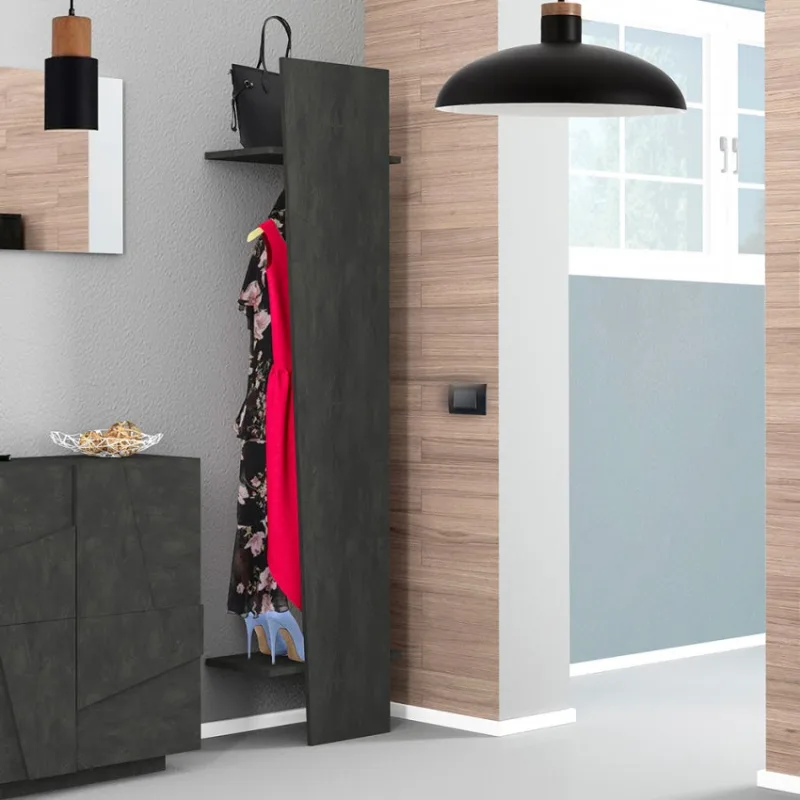 Perchero gris armario abierto vestíbulo dormitorio diseño ping hang bronx