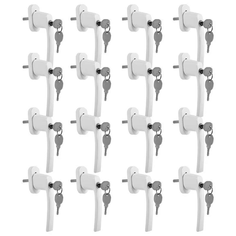 Manilla con cerradura manilla de seguridad 2x llaves cerradura de aluminio blanco 16x