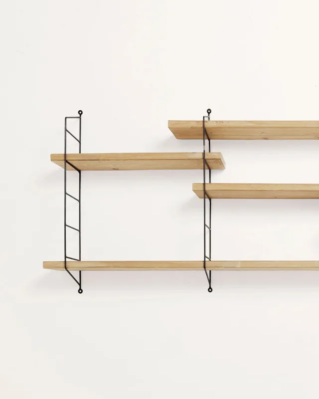 Demian estantería de pared de madera maciza hannun
