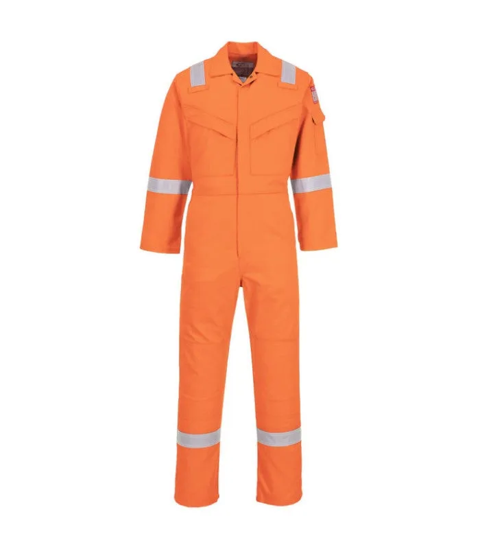 Mono superligero, ignífugo y antiestático 210g con cintas reflectantes portwest regular fr21