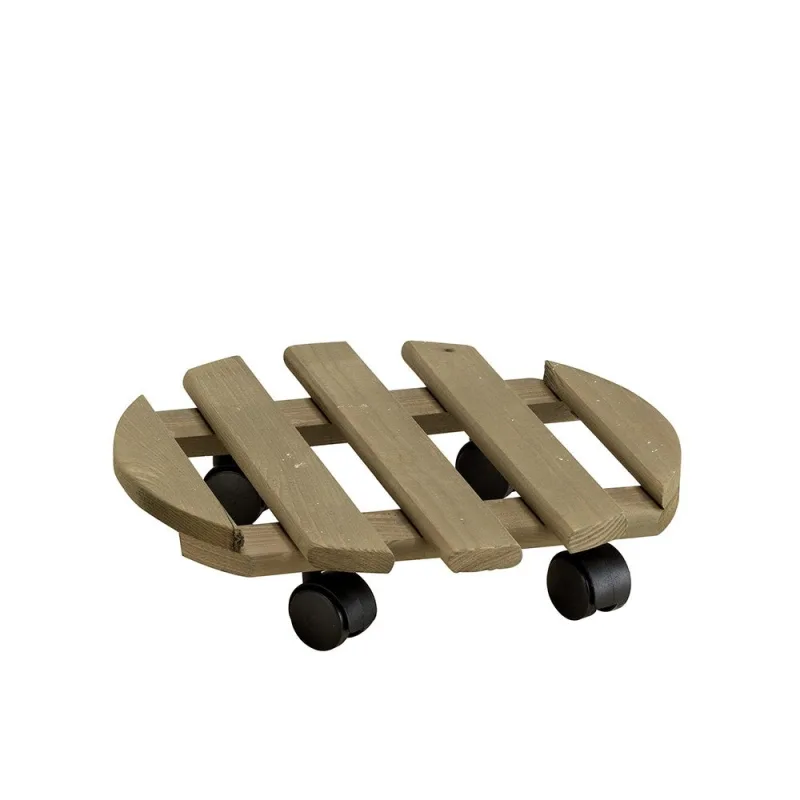Carro porta macetas plantas redondo ts ø35 de madera con ruedas videl ts