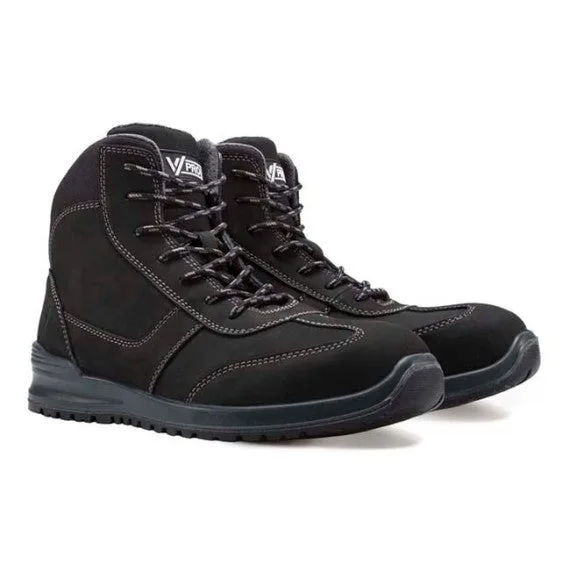 Bota de seguridad industrial color negro resistente a hidrocarburos s3 esd src velilla serie 707005k